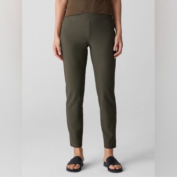 EILEEN FISHER Washable Stretch Crepe Pant Green Women’s Size 2X - Picture 1 of 10